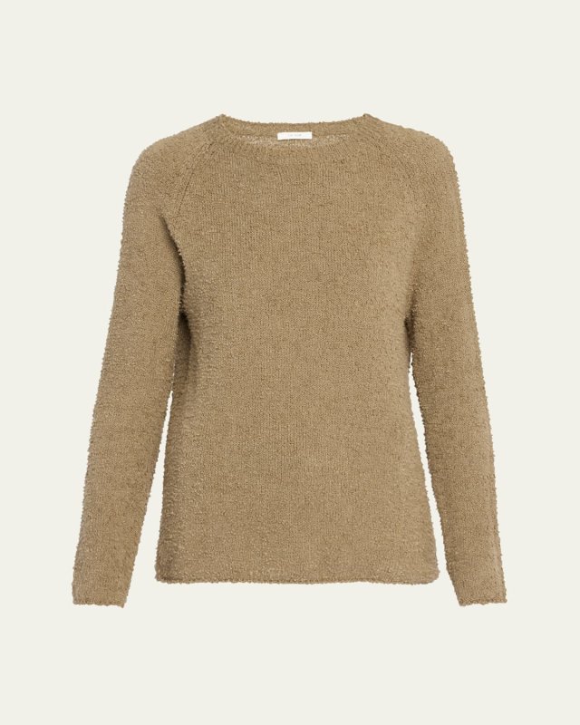 Kathy Raglan-Sleeve Boucle Knit Sweater